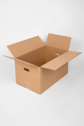 Lot de 10 cartons de déménagement ondulés écologiques Marron 637 x 340 x  360 mm - Le Guide du déménagement malin !