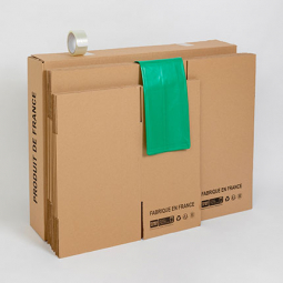 Kit déménagement 20 cartons à livres avec 1 rouleau d'adhésif gratuit